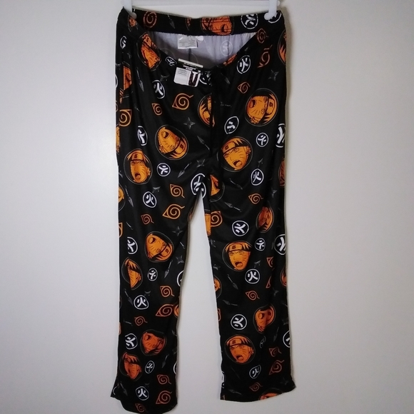 Naruto Men's Pajama Jogger Lounge Pants Sz: X-Large (40-42) Black/Orange - Picture 1 of 3